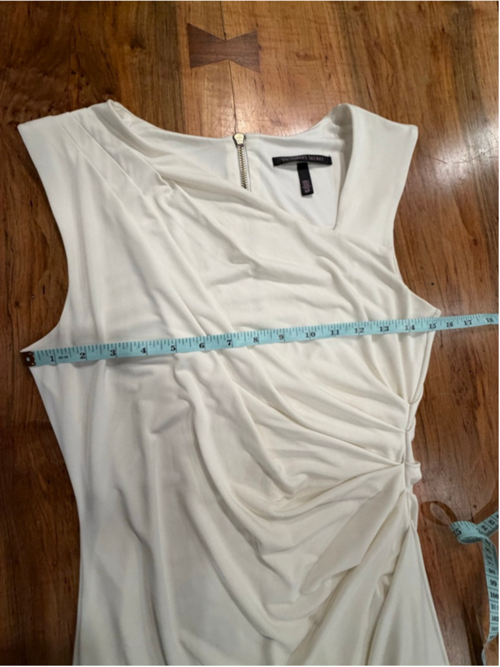 Victoria’s Secret White Asymmetrical Ruched Cocktail Dress Sophisticated Sp - Picture 10 of 13